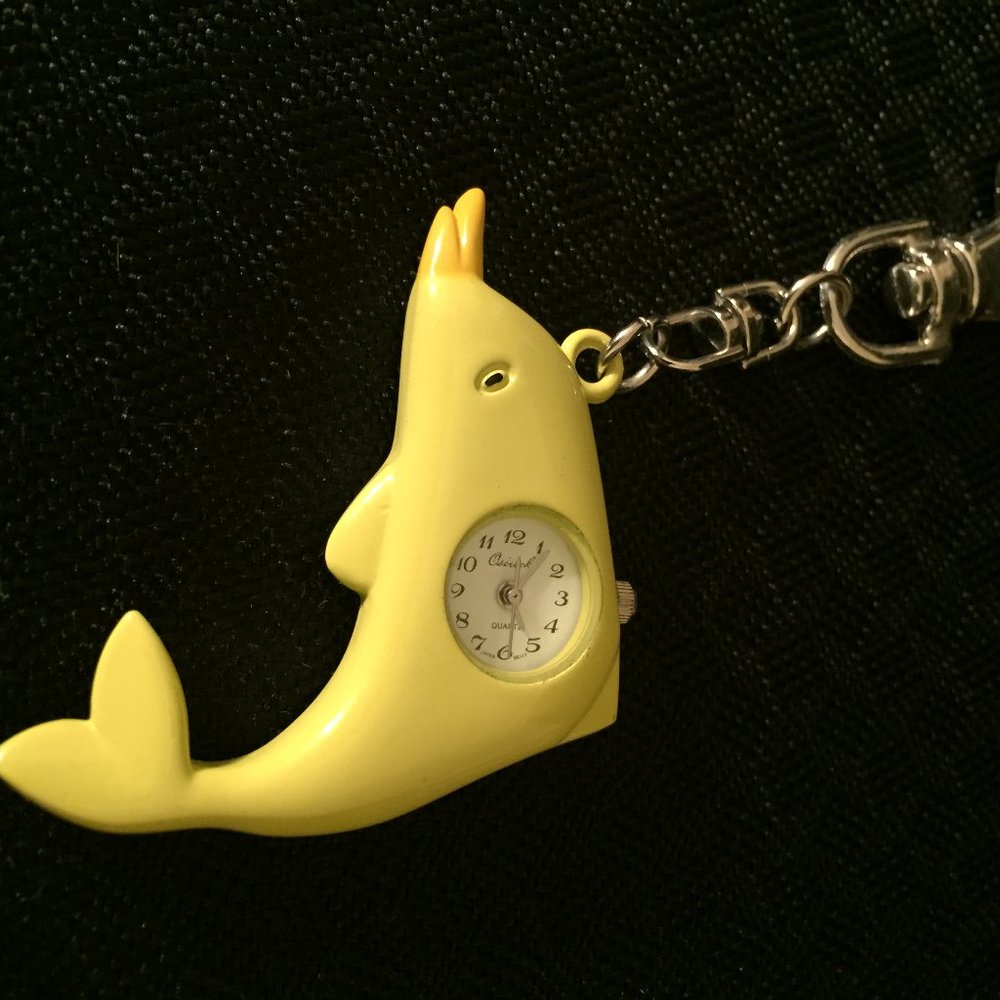 Osirock Yellow Dolphin Clip On Watch - New